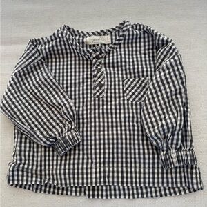 Pehr Navy Gingham top for girls